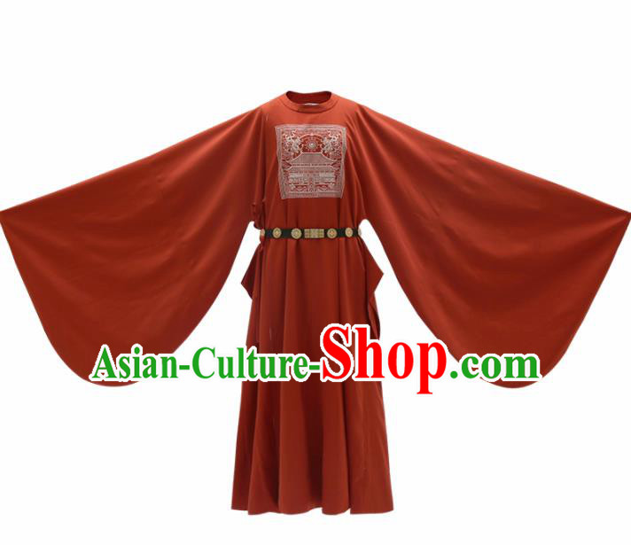 Chinese Ancient Bridegroom Red Robe Traditional Ming Dynasty Royal Minister Costumes for Men Chinese Ancient Bridegroom Red Robe Traditional Ming Dynasty Royal Minister Costumes for Men