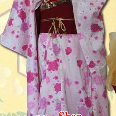 Japanese Cosplay Geisha Pink Kimono Yukata Dress Traditional Ancient Courtesan Costume for Women