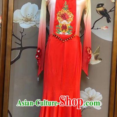 Chinese Classical Dance Fancy Carp Red Dress Traditional Stage Show Costume for Women