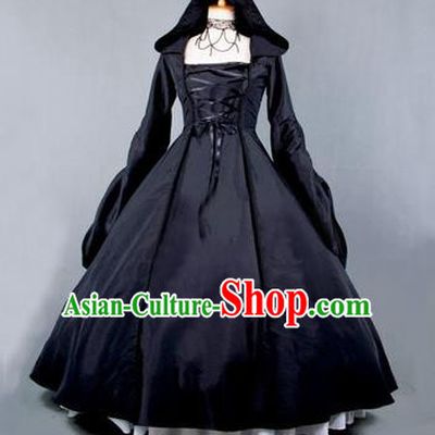 Halloween Cosplay Witch Costumes Fancy Ball Vampiress Black Dress for Women