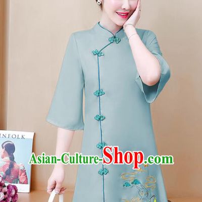 Chinese Traditional Embroidered Cheongsam Costume China National Qipao Dress for Women