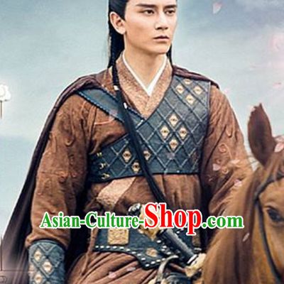 Ancient Chinese Style Handmade General Armor Wrist Bands Bracers Leather Cuffs