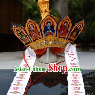 Chinese Traditional Temple Monk Hat Buddhism Abbot Headwear