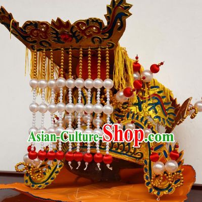 Chinese Traditional Beijing Opera Hat Ancient Emperor Headwear