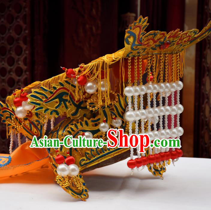 Chinese Traditional Beijing Opera Hat Ancient Emperor Headwear Chinese Traditional Beijing Opera Hat Ancient Emperor Headwear