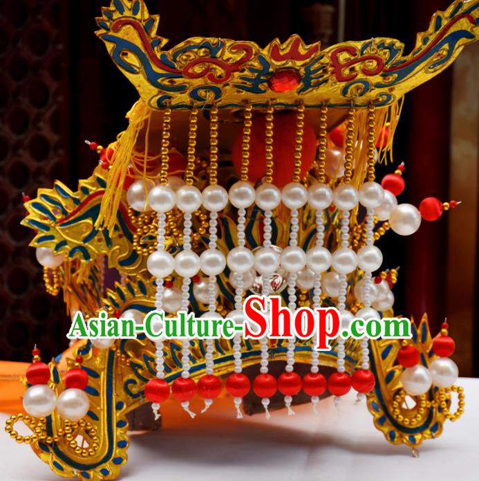 Chinese Traditional Beijing Opera Hat Ancient Emperor Headwear Chinese Traditional Beijing Opera Hat Ancient Emperor Headwear