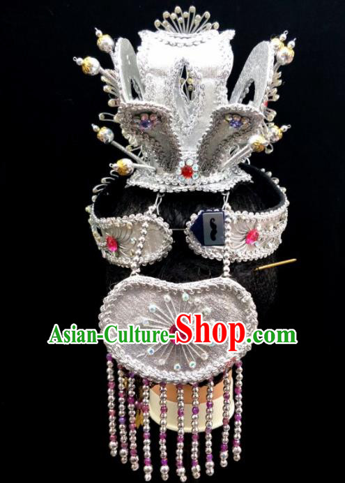 Chinese Traditional Peking Opera Scholar Hat Handmade Ancient Crown Prince Headwear for Men Chinese Traditional Peking Opera Scholar Hat Handmade Ancient Crown Prince Headwear for Men