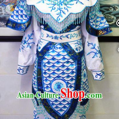 Chinese Traditional Peking Opera Swordswoman Embroidered Dress Ancient Female Knight Costume for Women