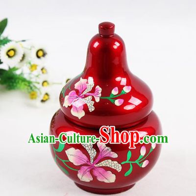 Chinese Traditional Handmade Red Lacquerware Vase Craft