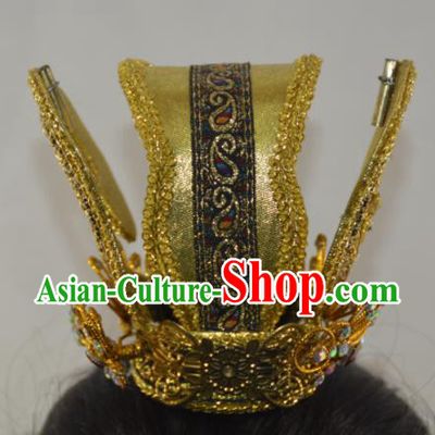 Chinese Traditional Peking Opera Scholar Hair Crown Handmade Ancient Royal Prince Headwear for Men