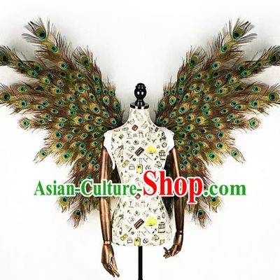 Professional Halloween Stage Show Peacock Feather Angel Wings Brazilian Carnival Catwalks Prop for Women