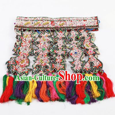 Chinese Traditional Dong Nationality Embroidered Waist Accessories Ethnic Embroidery Craft