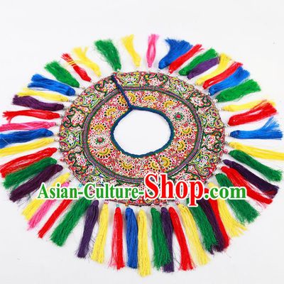 Chinese Traditional Dong Nationality Embroidered Shoulder Accessories Ethnic Embroidery Collar Craft