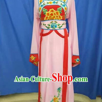 Chinese Traditional Peking Opera Servant Girl Pink Dress Ancient Court Maid Costume for Women