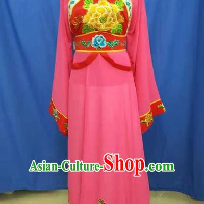 Chinese Traditional Peking Opera Servant Girl Rosy Dress Ancient Court Maid Costume for Women