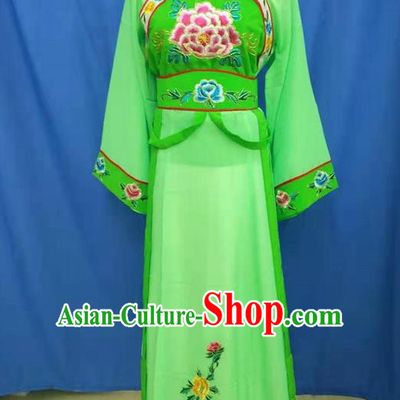 Chinese Traditional Peking Opera Servant Girl Green Dress Ancient Court Maid Costume for Women