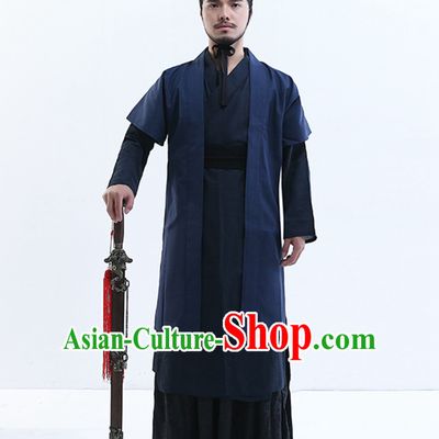 Yue Fei Superhero General Ancient Style Costume Hanfu Dresses Han Fu Garment Outfits Complete Set for Men