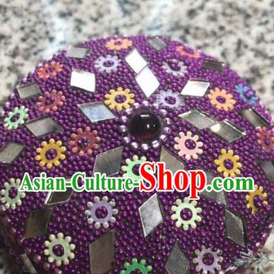 Nepal Traditional Nationality Purple Beads Jewel Case Indian Jewellery Box