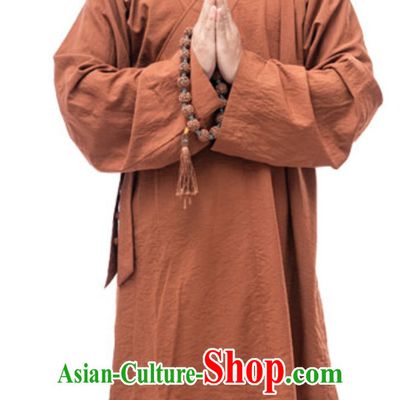 Brown Color Ancient Chinese Style Monk Dresses Monk Garment for Men