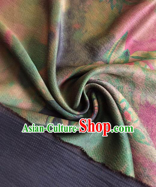 Asian Chinese Traditional Pattern Design Green Gambiered Guangdong Gauze Fabric Silk Material Asian Chinese Traditional Pattern Design Green Gambiered Guangdong Gauze Fabric Silk Material