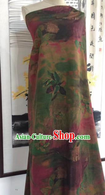 Asian Chinese Traditional Pattern Design Green Gambiered Guangdong Gauze Fabric Silk Material Asian Chinese Traditional Pattern Design Green Gambiered Guangdong Gauze Fabric Silk Material