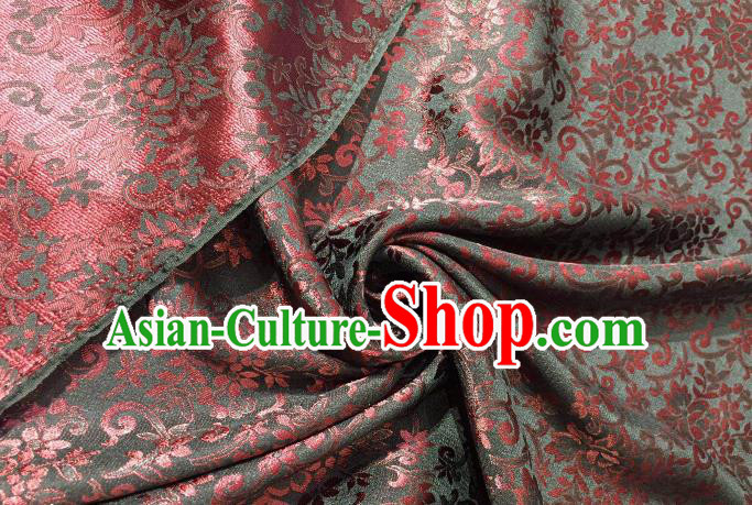 Asian Chinese Traditional Red Flowers Pattern Design Gambiered Guangdong Gauze Fabric Silk Material Asian Chinese Traditional Red Flowers Pattern Design Gambiered Guangdong Gauze Fabric Silk Material