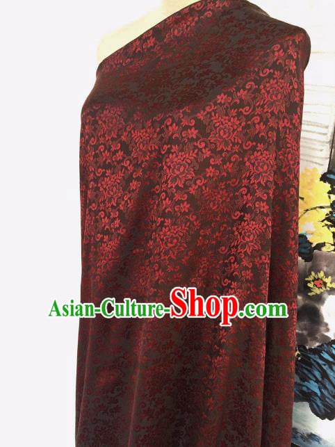 Asian Chinese Traditional Red Flowers Pattern Design Gambiered Guangdong Gauze Fabric Silk Material Asian Chinese Traditional Red Flowers Pattern Design Gambiered Guangdong Gauze Fabric Silk Material