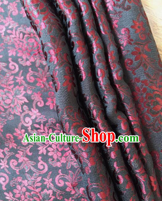Asian Chinese Traditional Red Flowers Pattern Design Gambiered Guangdong Gauze Fabric Silk Material Asian Chinese Traditional Red Flowers Pattern Design Gambiered Guangdong Gauze Fabric Silk Material