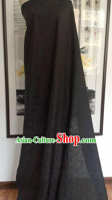 Asian Chinese Traditional Cherry Blossom Pattern Design Black Gambiered Guangdong Gauze Fabric Silk Material Asian Chinese Traditional Cherry Blossom Pattern Design Black Gambiered Guangdong Gauze Fabric Silk Material