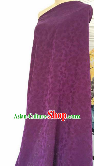 Asian Chinese Traditional Cherry Blossom Pattern Design Purple Gambiered Guangdong Gauze Fabric Silk Material Asian Chinese Traditional Cherry Blossom Pattern Design Purple Gambiered Guangdong Gauze Fabric Silk Material