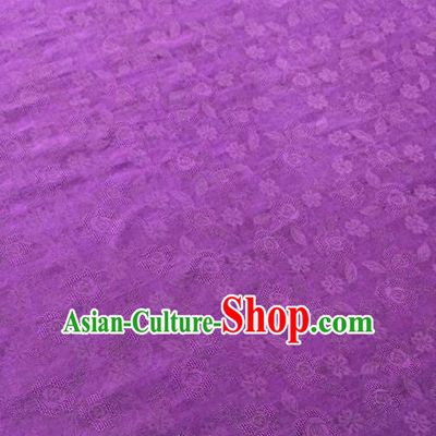Asian Chinese Traditional Cherry Blossom Pattern Design Purple Gambiered Guangdong Gauze Fabric Silk Material