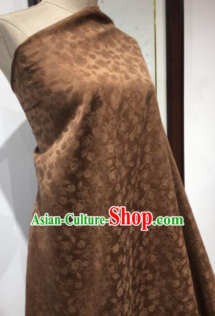 Asian Chinese Traditional Roses Pattern Design Khaki Gambiered Guangdong Gauze Fabric Silk Material Asian Chinese Traditional Roses Pattern Design Khaki Gambiered Guangdong Gauze Fabric Silk Material