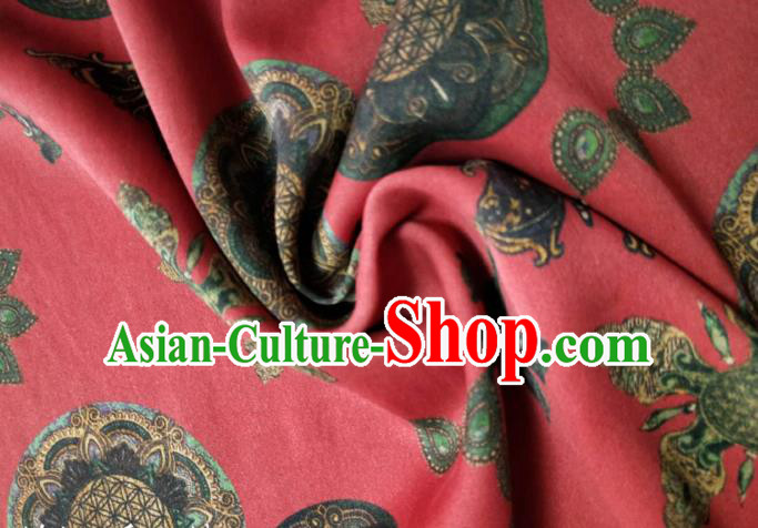 Asian Chinese Traditional Pattern Design Red Gambiered Guangdong Gauze Fabric Silk Material Asian Chinese Traditional Pattern Design Red Gambiered Guangdong Gauze Fabric Silk Material