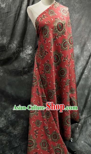 Asian Chinese Traditional Sunflowers Pattern Design Red Gambiered Guangdong Gauze Fabric Silk Material Asian Chinese Traditional Sunflowers Pattern Design Red Gambiered Guangdong Gauze Fabric Silk Material