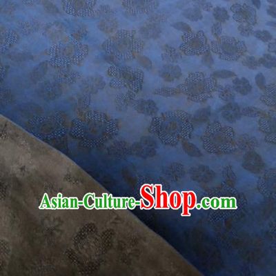 Asian Chinese Traditional Roses Pattern Design Navy Gambiered Guangdong Gauze Fabric Silk Material