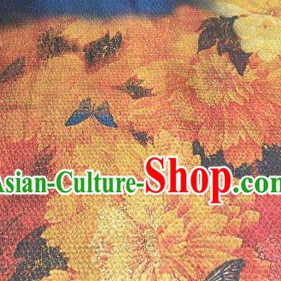Asian Chinese Traditional Peony Pattern Design Gambiered Guangdong Gauze Fabric Silk Material