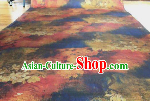 Asian Chinese Traditional Peony Pattern Design Gambiered Guangdong Gauze Fabric Silk Material Asian Chinese Traditional Peony Pattern Design Gambiered Guangdong Gauze Fabric Silk Material