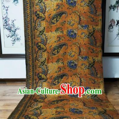 Asian Chinese Traditional Pattern Design Ginger Gambiered Guangdong Gauze Fabric Silk Material