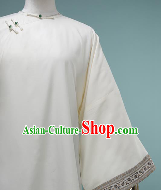 Chinese Traditional White Cheongsam Costume Republic of China Mandarin Qipao Dress for Women Chinese Traditional White Cheongsam Costume Republic of China Mandarin Qipao Dress for Women