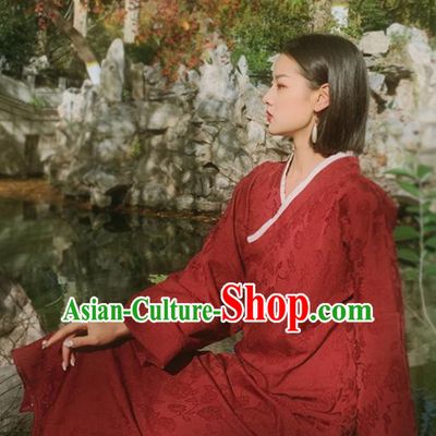 Chinese Traditional Wine Red Silk Cheongsam Costume Republic of China Mandarin Qipao Dress for Women