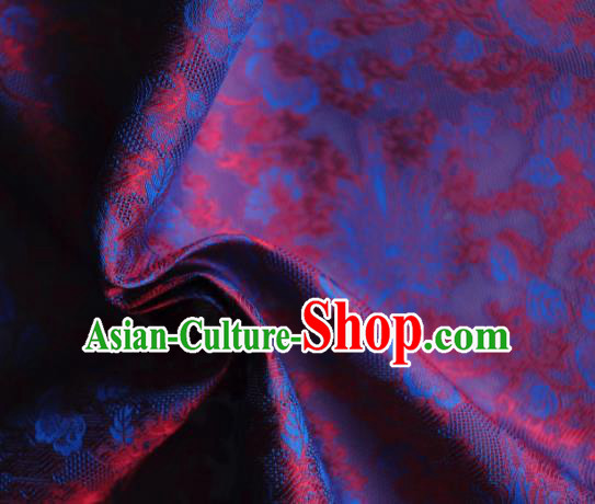 Asian Chinese Traditional Peony Pattern Design Wine Red Gambiered Guangdong Gauze Fabric Silk Material Asian Chinese Traditional Peony Pattern Design Wine Red Gambiered Guangdong Gauze Fabric Silk Material