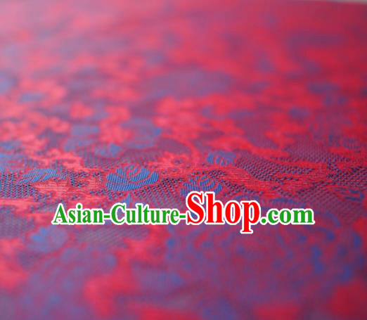 Asian Chinese Traditional Peony Pattern Design Wine Red Gambiered Guangdong Gauze Fabric Silk Material Asian Chinese Traditional Peony Pattern Design Wine Red Gambiered Guangdong Gauze Fabric Silk Material