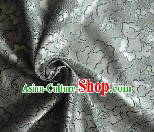 Asian Chinese Traditional Begonia Pattern Design Grey Gambiered Guangdong Gauze Fabric Silk Material Asian Chinese Traditional Begonia Pattern Design Grey Gambiered Guangdong Gauze Fabric Silk Material