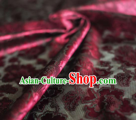 Asian Chinese Traditional Wine Red Roses Pattern Design Gambiered Guangdong Gauze Fabric Silk Material Asian Chinese Traditional Wine Red Roses Pattern Design Gambiered Guangdong Gauze Fabric Silk Material