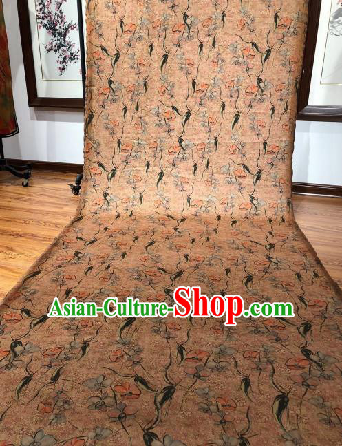 Asian Chinese Traditional Flowers Pattern Design Pink Gambiered Guangdong Gauze Fabric Silk Material Asian Chinese Traditional Flowers Pattern Design Pink Gambiered Guangdong Gauze Fabric Silk Material