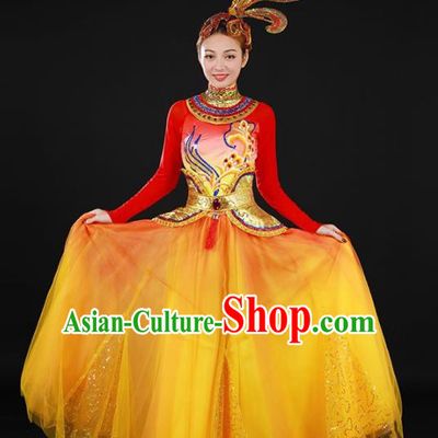Chinese Spring Festival Gala Classical Dance Veil Dress Traditional Chorus Costume for Women