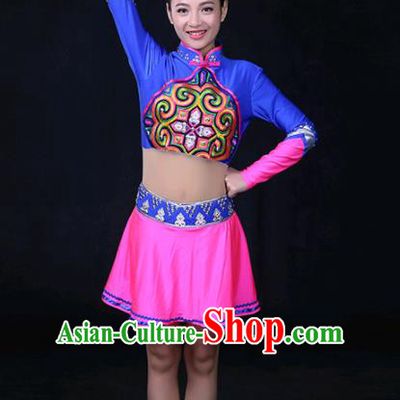 Chinese Spring Festival Gala Cheerleading Dance Dress Traditional Fan Dance Compere Costume for Women