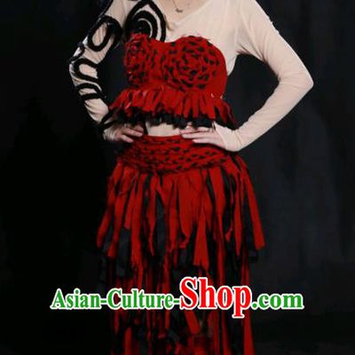 Chinese Spring Festival Gala Modern Dance Short Dress Traditional Fan Dance Compere Costume for Women