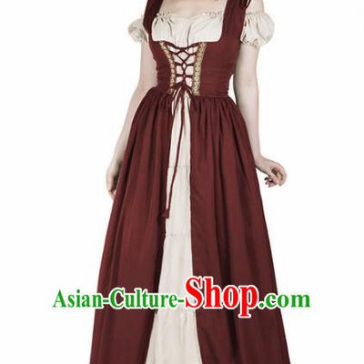 Western Halloween Cosplay Housemaid Dress European Traditional Middle Ages Female Civilian Costume for Women