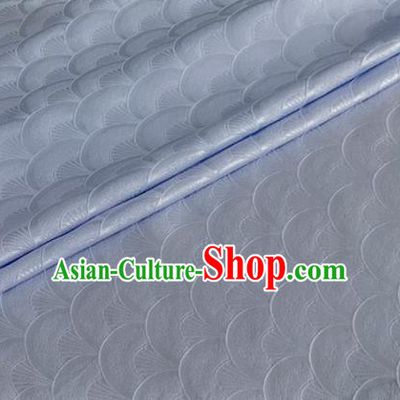 Asian Chinese Classical Scale Pattern Design Blue Brocade Jacquard Fabric Traditional Cheongsam Silk Material